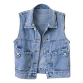 2023 Kratke traper jakne s kapuljačom Ženske proljeće Jesen Jean džepni prsluk Majica bez rukava Gornja odjeća za učenice Ležerne majice