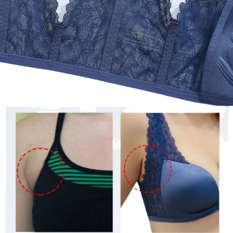 Sutien Push Up Sexy Set de lenjerie intimă pentru femei Lenjerie din dantelă Cataramă în față Seturi frumoase de bralette pentru spate Ascundere laterală Set de sutien confortabil pentru lapte