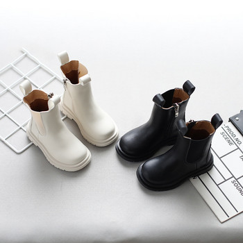 Μέγεθος 21-30 Παιδικά Ανοιξιάτικα Παπούτσια Chelsea Χειμώνα Χοντρό κάτω αδιάβροχα λευκά βαμβακερά μποτάκια βρετανικού στυλ Μικρές μπότες για κορίτσια