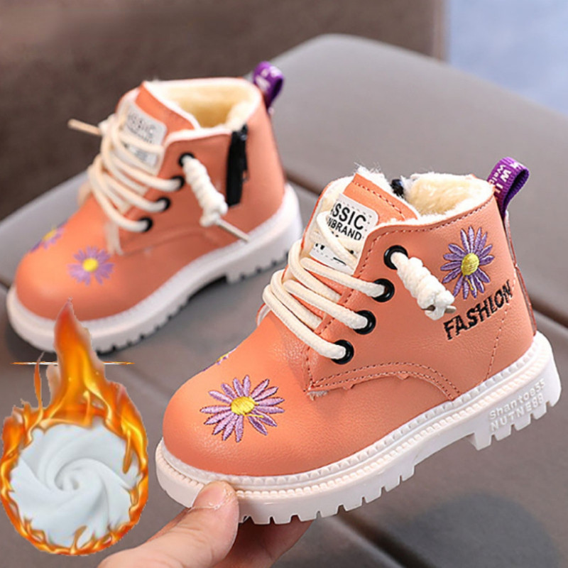 Jesen Zima Dječje čizme za plimu Jesen Zima Topli debeli pamuk Dječaci Djevojčice Čizme za snijeg Kožne čizme za malu djecu Sportske tenisice