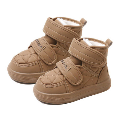 Cizme de iarnă pentru copii coreeni 2023 pentru băieți, fete, din piele, cizme de zăpadă calde, cu șnur, pantofi din bumbac pentru copii, cu talpă moale