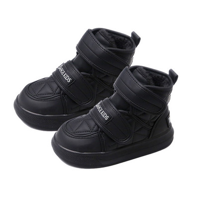 Cizme de iarnă pentru copii coreeni 2023 pentru băieți, fete, din piele, cizme de zăpadă calde, cu șnur, pantofi din bumbac pentru copii, cu talpă moale