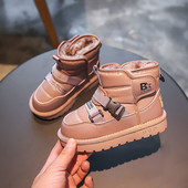 Zimske plišane čizme za snijeg za djecu, debele, tople pamučne cipele do gležnja, vodootporna, protuklizna, tinejdžerska obuća za dječake i djevojčice