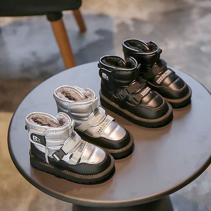 Zimske plišane čizme za snijeg za djecu, debele, tople pamučne cipele do gležnja, vodootporna, protuklizna, tinejdžerska obuća za dječake i djevojčice