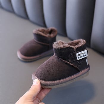 2022 Нови зимни бебешки ботуши Топли плюшени памучни обувки за малки деца Нехлъзгащи се модни ботуши за сняг за малки момчета и момичета