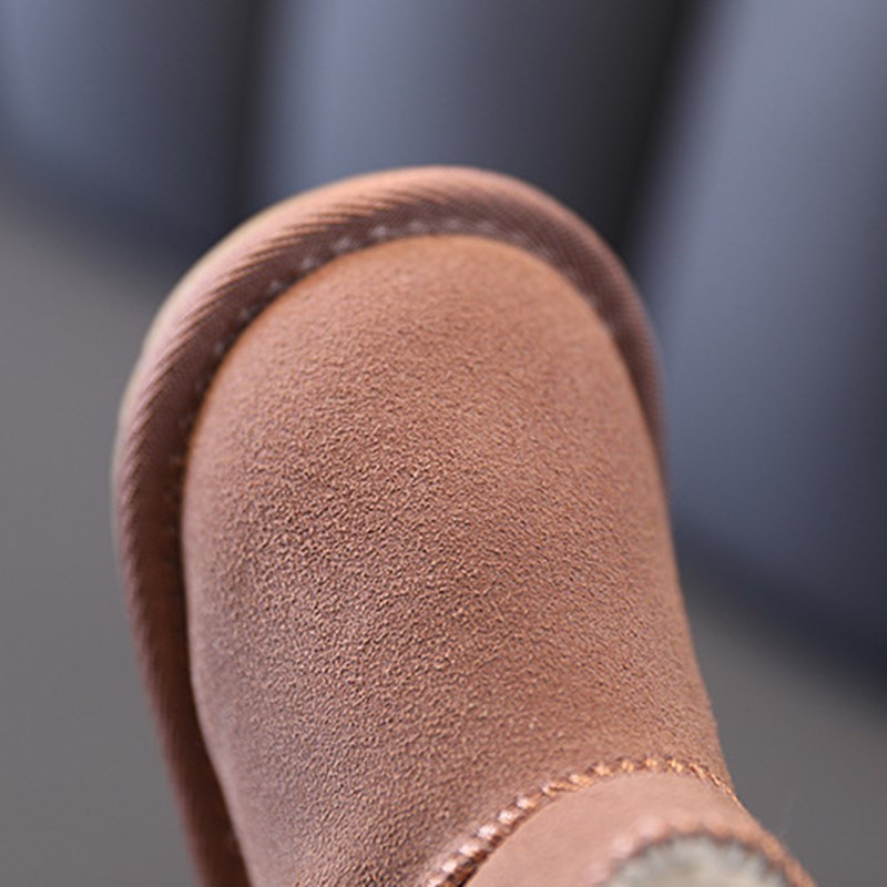 2022 m. Nauji žieminiai batai kūdikiams  odos šilti pliušiniai medvilniniai batai vaikams Neslystantys madingi batai mažiems berniukams mergaitėms sniego batai