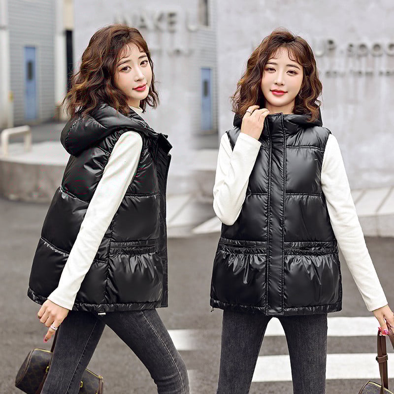 2022 Nová bavlnená páperová vesta pre ženy, zimná módna bavlnená vesta, ležérna streetwear bunda bez rukávov pre ženy, vesta Chaleco Mujer
