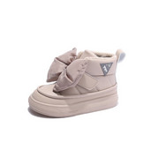 Moda pentru fete Cizme de prințesă cu papion mare de iarnă Cizme de zăpadă pentru copii Pantofi de bumbac îngroșați calduri cu închidere cu cârlig