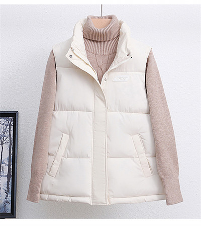 2022, noua toamnă iarnă, jachetă puf pentru femei, vestă groasă din bumbac, fără mâneci, vestă, jachetă cu fermoar, Chaleco Mujer