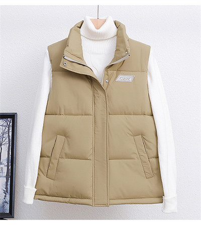 2022, noua toamnă iarnă, jachetă puf pentru femei, vestă groasă din bumbac, fără mâneci, vestă, jachetă cu fermoar, Chaleco Mujer