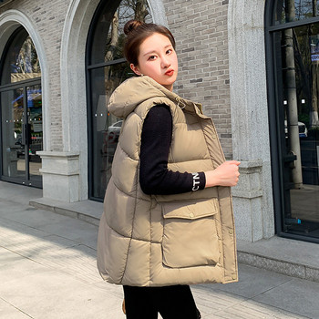 2023 Φθινόπωρο Χειμώνας Γυναικείο βαμβακερό γιλέκο Κορεατικό φαρδύ μεγάλο μπουφάν με τσέπη Γυναικείο αμάνικο γιλέκο Εξωτερικά ρούχα Chaleco Mujer