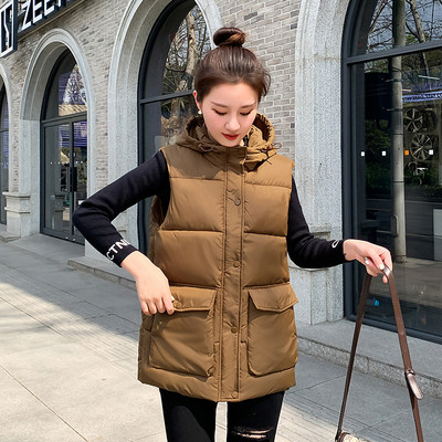 Jesenná zimná dámska bavlnená vesta 2023, kórejská voľná bunda s veľkými vreckami, dámska bunda bez rukávov, vesta, vrchné oblečenie Chaleco Mujer