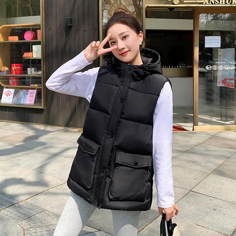 Jesenná zimná dámska bavlnená vesta 2023, kórejská voľná bunda s veľkými vreckami, dámska bunda bez rukávov, vesta, vrchné oblečenie Chaleco Mujer
