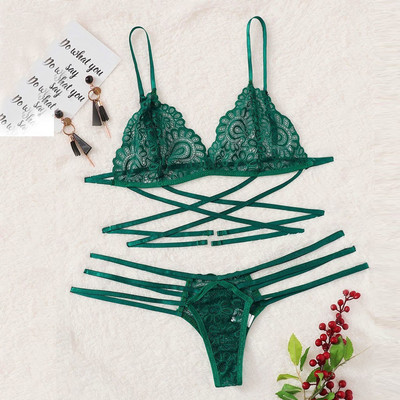 Ofertă caldă Lenjerie de corp pentru femei Set de lenjerie sexy pentru femei Lenjerie de lenjerie din dantelă de dimensiuni mari Set tanga Bodydoll Lenjerie de dormit Bandage Sutien Lenjerie de corp
