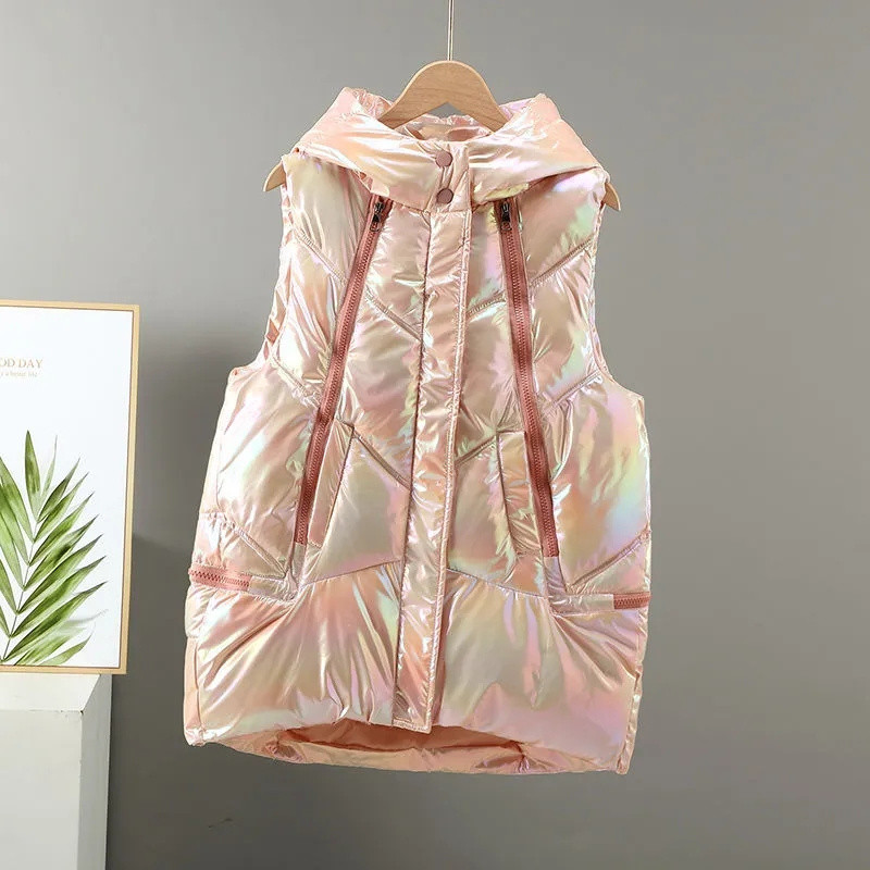 Jesen Zimska jakna Ženska donja pamučna vesta Kaput Nova kratka jakna bez rukava s kapuljačom Ženski prsluk Gornja odjeća Chaleco Mujer