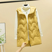 Moteriškos žieminės šiltos medvilnės paminkštintos pūkinės liemenės be rankovių parkas Striukė Liemenė Stora moteriška vėjo striukė su gobtuvu liemenė