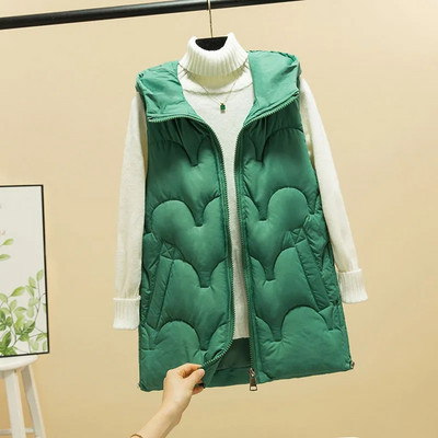 Moteriškos žieminės šiltos medvilnės paminkštintos pūkinės liemenės be rankovių parkas Striukė Liemenė Stora moteriška vėjo striukė su gobtuvu liemenė