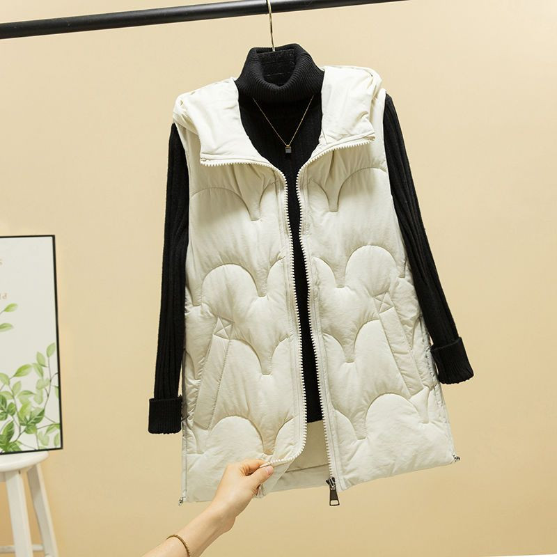 Moteriškos žieminės šiltos medvilnės paminkštintos pūkinės liemenės be rankovių parkas Striukė Liemenė Stora moteriška vėjo striukė su gobtuvu liemenė