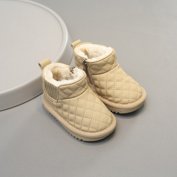 Ботуши за сняг за бебета и момичета Есен Зима Детски обувки на открито Детски обувки Водоустойчиви Ветроустойчиви против хлъзгане Плюшени детски ботуши