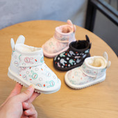 Sniego batai kūdikiams, žieminiai vaikams, pliušiniai kulkšnies batai, animaciniai triušių medvilniniai batai kūdikiams, neslystantys, atsparūs vėjui, vaikiški lauko batai