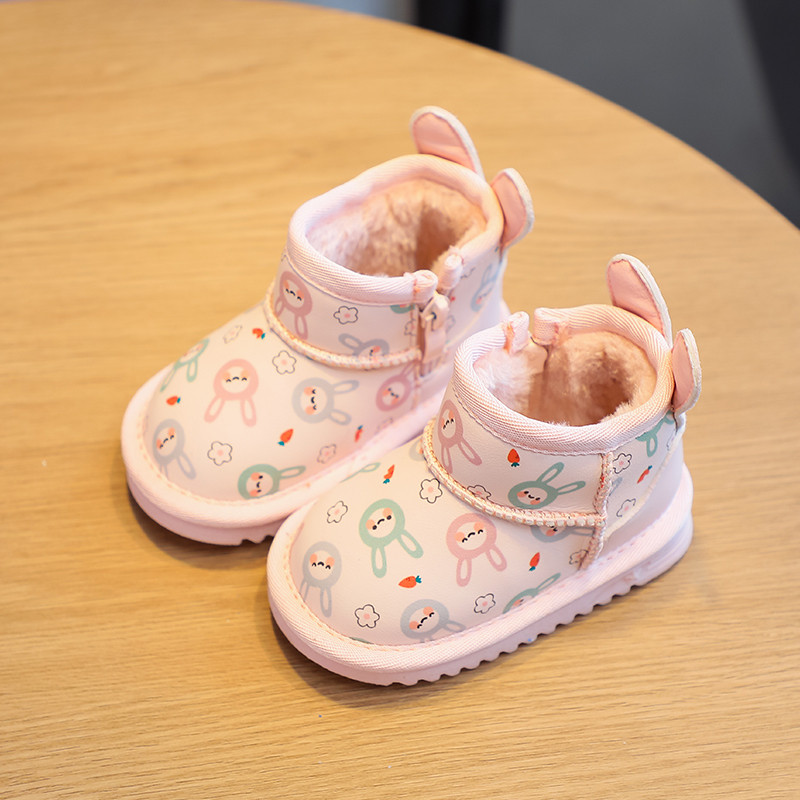 Sniego batai kūdikiams, žieminiai vaikams, pliušiniai kulkšnies batai, animaciniai triušių medvilniniai batai kūdikiams, neslystantys, atsparūs vėjui, vaikiški lauko batai