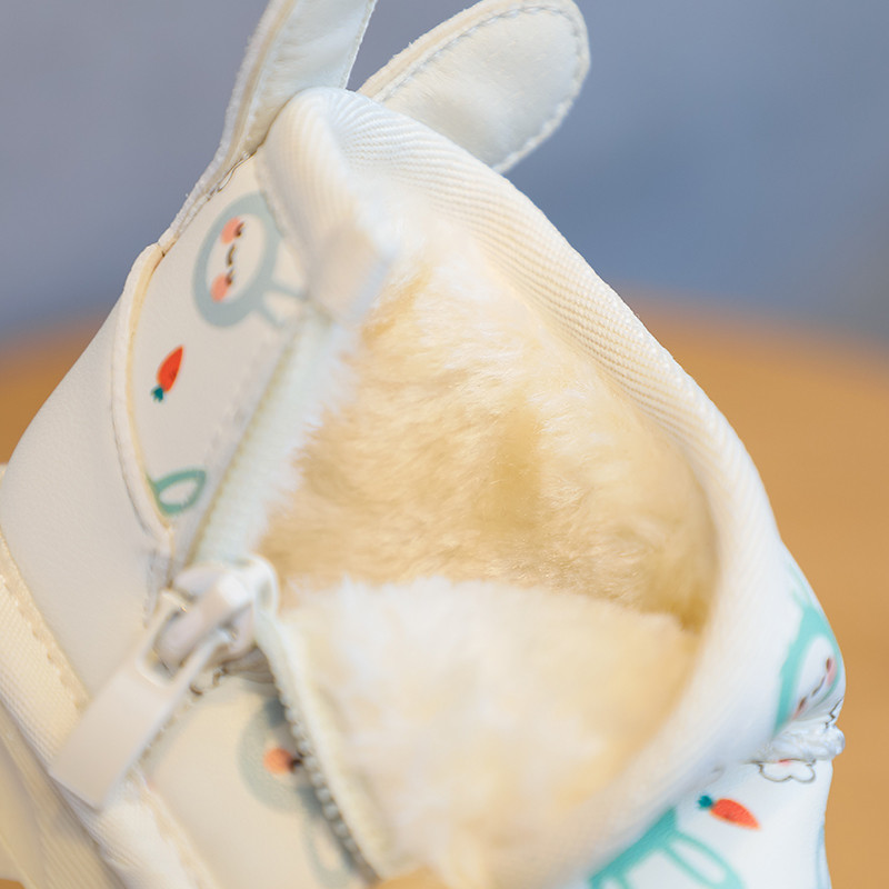 Sniego batai kūdikiams, žieminiai vaikams, pliušiniai kulkšnies batai, animaciniai triušių medvilniniai batai kūdikiams, neslystantys, atsparūs vėjui, vaikiški lauko batai