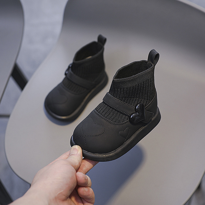 Cizme de zăpadă pentru fetițe, toamnă iarnă, pantofi tricotati pentru copii, impermeabile, rezistente la vânt, anti-alunecare, în aer liber, calde, de pluș, pentru copii.