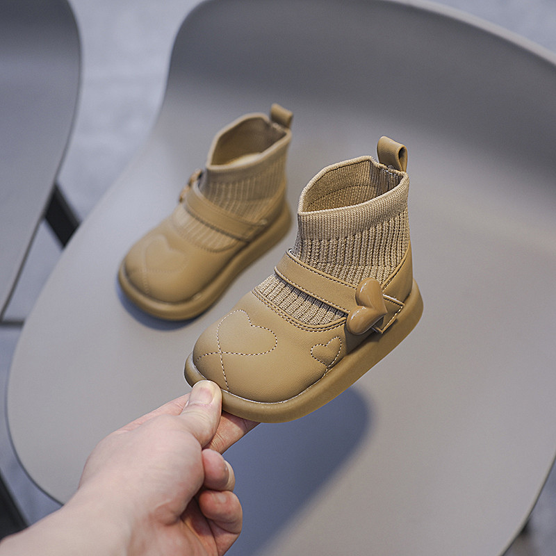 Cizme de zăpadă pentru fetițe, toamnă iarnă, pantofi tricotati pentru copii, impermeabile, rezistente la vânt, anti-alunecare, în aer liber, calde, de pluș, pentru copii.