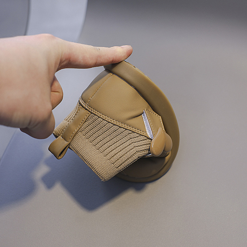 Cizme de zăpadă pentru fetițe, toamnă iarnă, pantofi tricotati pentru copii, impermeabile, rezistente la vânt, anti-alunecare, în aer liber, calde, de pluș, pentru copii.