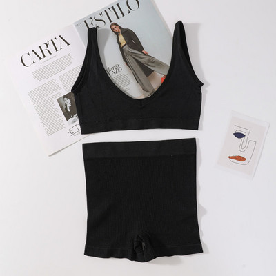 Σετ σουτιέν χωρίς ραφές Γυναικείο σουτιέν V λαιμού Ασύρματο σουτιέν Σέξι εσώρουχα Σετ μαλακά σορτς Γυναικεία εσώρουχα Γυναικεία Comfy Intimates