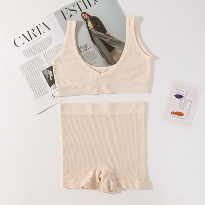 Σετ σουτιέν χωρίς ραφές Γυναικείο σουτιέν V λαιμού Ασύρματο σουτιέν Σέξι εσώρουχα Σετ μαλακά σορτς Γυναικεία εσώρουχα Γυναικεία Comfy Intimates