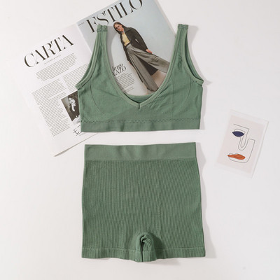 Σετ σουτιέν χωρίς ραφές Γυναικείο σουτιέν V λαιμού Ασύρματο σουτιέν Σέξι εσώρουχα Σετ μαλακά σορτς Γυναικεία εσώρουχα Γυναικεία Comfy Intimates