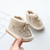 Rudens žiema mergaičių berniukų sniego batai vaikams medvilniniai paminkštinti batai šilti pliušiniai, neslidūs vaikiški, aukšti batai mažiems vaikams