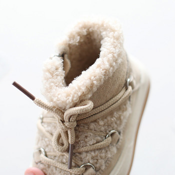 Есен Зима Бебе Момичета Момчета Снежни ботуши Детски обувки с памучна подплата Топли плюшени против хлъзгане Детски високи ботуши Обувки за малки деца