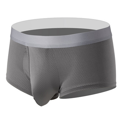 Dimensiune EUR Lenjerie de corp pentru bărbați, din mătase de gheață, fără sudură, boxer, husă convexă, boxer, cu plasă, respirabil, chiloți sexy pentru bărbați