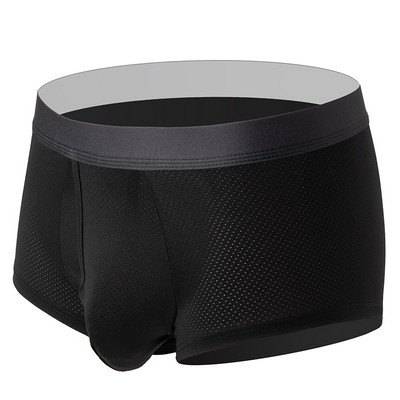 Dimensiune EUR Lenjerie de corp pentru bărbați, din mătase de gheață, fără sudură, boxer, husă convexă, boxer, cu plasă, respirabil, chiloți sexy pentru bărbați