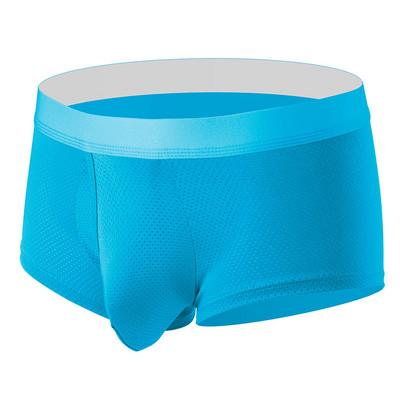 Dimensiune EUR Lenjerie de corp pentru bărbați, din mătase de gheață, fără sudură, boxer, husă convexă, boxer, cu plasă, respirabil, chiloți sexy pentru bărbați