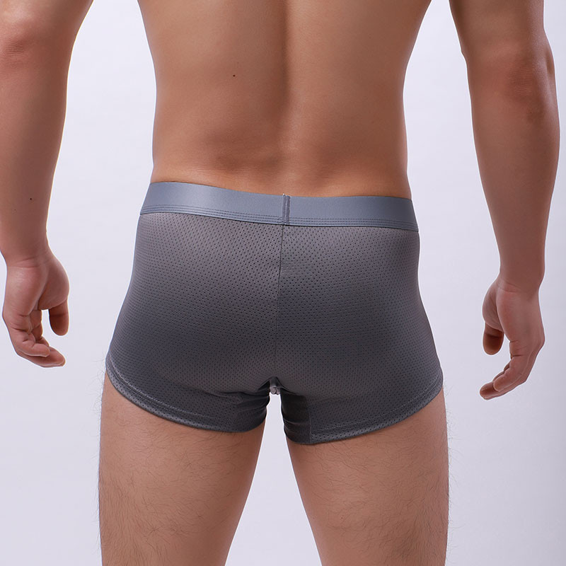 Dimensiune EUR Lenjerie de corp pentru bărbați, din mătase de gheață, fără sudură, boxer, husă convexă, boxer, cu plasă, respirabil, chiloți sexy pentru bărbați