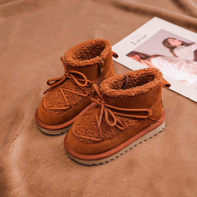 Kūdikių mergaičių berniukų sniego batai rudeniniai žiemos vaikams medvilniniai paminkštinti batai sustorėję pliušiniai neslidūs lauko batai vaikams laisvalaikio batai