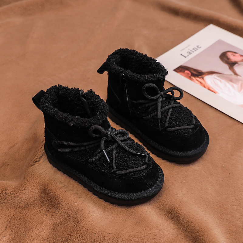 Kūdikių mergaičių berniukų sniego batai rudeniniai žiemos vaikams medvilniniai paminkštinti batai sustorėję pliušiniai neslidūs lauko batai vaikams laisvalaikio batai