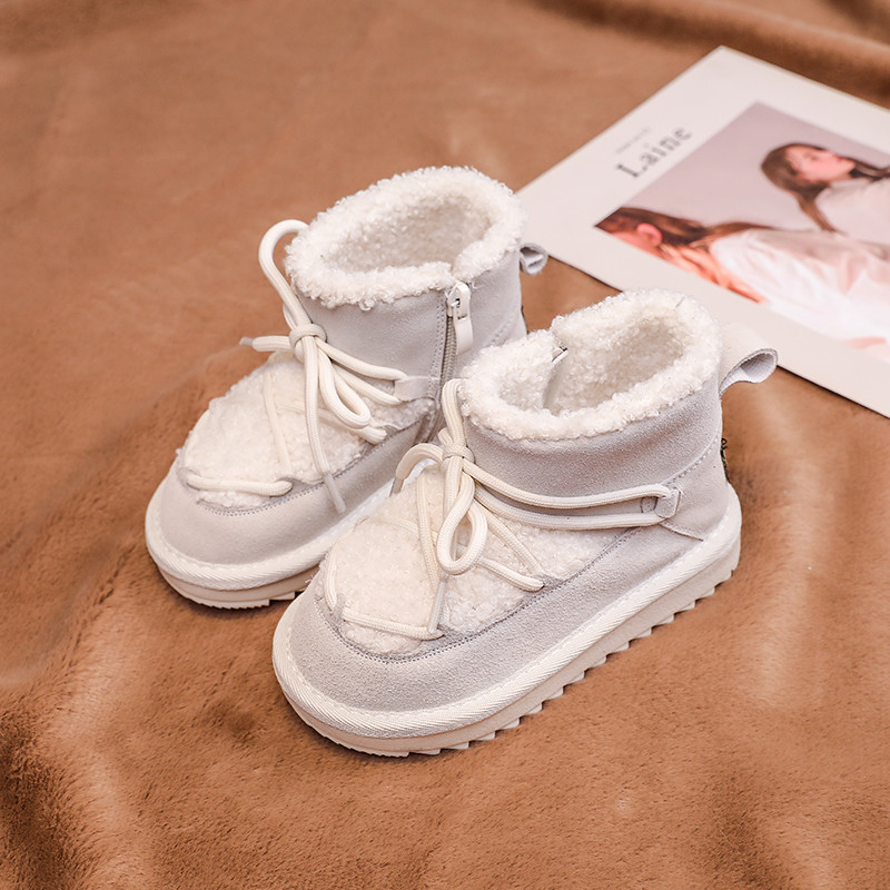 Kūdikių mergaičių berniukų sniego batai rudeniniai žiemos vaikams medvilniniai paminkštinti batai sustorėję pliušiniai neslidūs lauko batai vaikams laisvalaikio batai