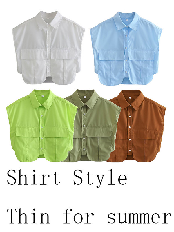 Foridol Plava traper jakna bez rukava, osnovni prsluk, kaput, ženski jesenski kaput na kopčanje, jakna, ženska odjeća, bluza, majice, majice, 2023.