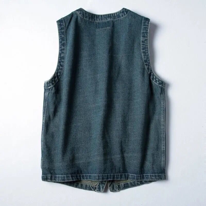 Džinsinė striukė be rankovių Vyriški klasikiniai madingi medvilniniai liemenės, liemenės, laisvalaikis, didelio dydžio kaubojų liemenė, hiphopo gatvės drabužiai