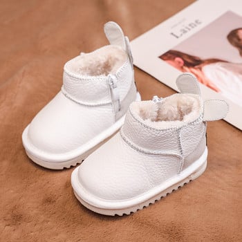 Зимни обувки за сняг за бебета и момичета, обувки за момчета на открито, обувки ботуши с памучна подплата, ветроустойчиви водоустойчиви плюшени детски обувки