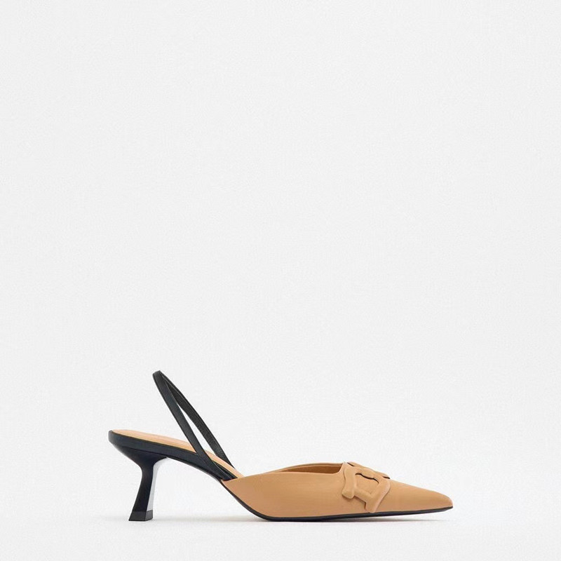 Nove ženske sandale na visoku petu Zaza 2023., kaki temperamentna otvorena peta, plitka usta Baotou remen na stražnjoj strani Muller cipela na visoku petu