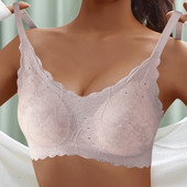 Γυναικεία σουτιέν Εσώρουχα χωρίς ραφή Σέξι δαντέλα με δίχτυ λουράκι ομορφιάς πίσω εσώρουχα Push Up Bralette Cozy Chest Tube Top Bralette