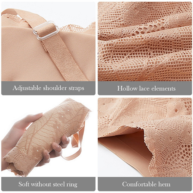 Γυναικεία σουτιέν Εσώρουχα χωρίς ραφή Σέξι δαντέλα με δίχτυ λουράκι ομορφιάς πίσω εσώρουχα Push Up Bralette Cozy Chest Tube Top Bralette