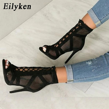 Секси модни дамски обувки Eilyken, много леки, удобни, висококачествени тънки токчета с отворени пръсти, танцуващи сандали, дамски размер 43