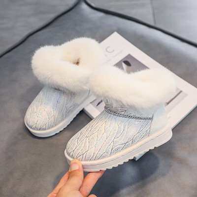 Cizme de zăpadă pentru fete de iarnă 2022 Cizme de exterior pentru copii Cizme calde de pluș pentru copii de bumbac, rezistente la vânt, impermeabile, îngroșați, pantofi pentru studenți