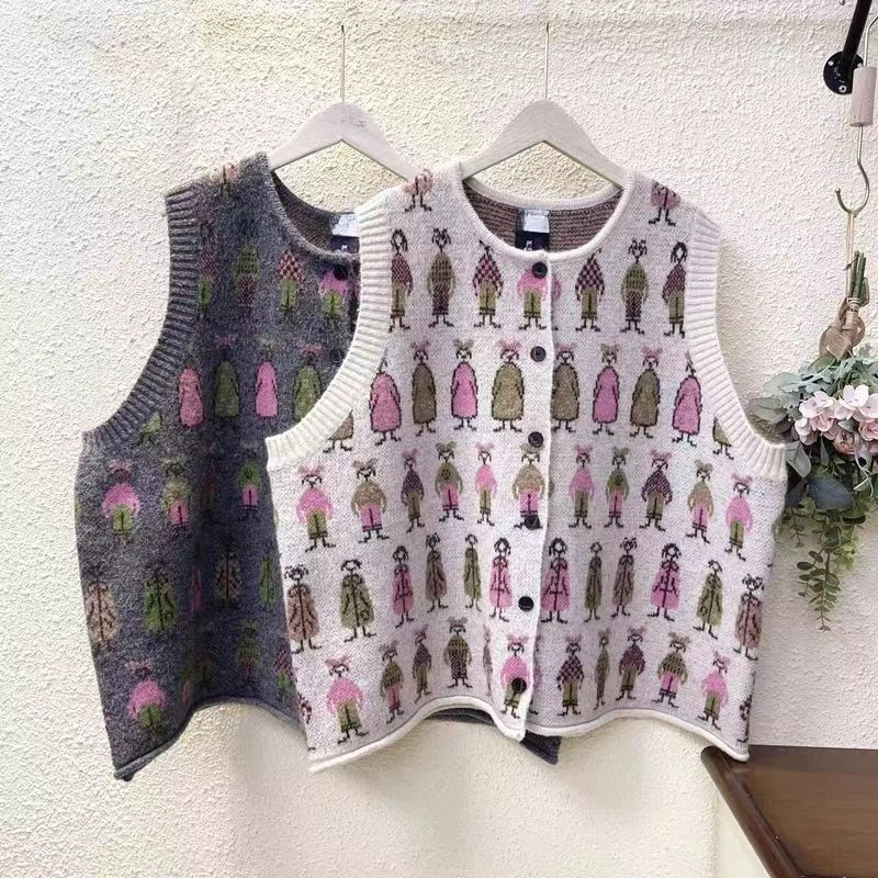 Ženski prsluk za pletenje Jesen, novi dolazak, jednoredno kopčanje, opušteni, modni, vintage modni kardigani, kaput s prslukom Femme